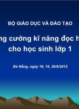 Tăng cưường kĩ năng đọc hiểu cho học sinh lớp 1